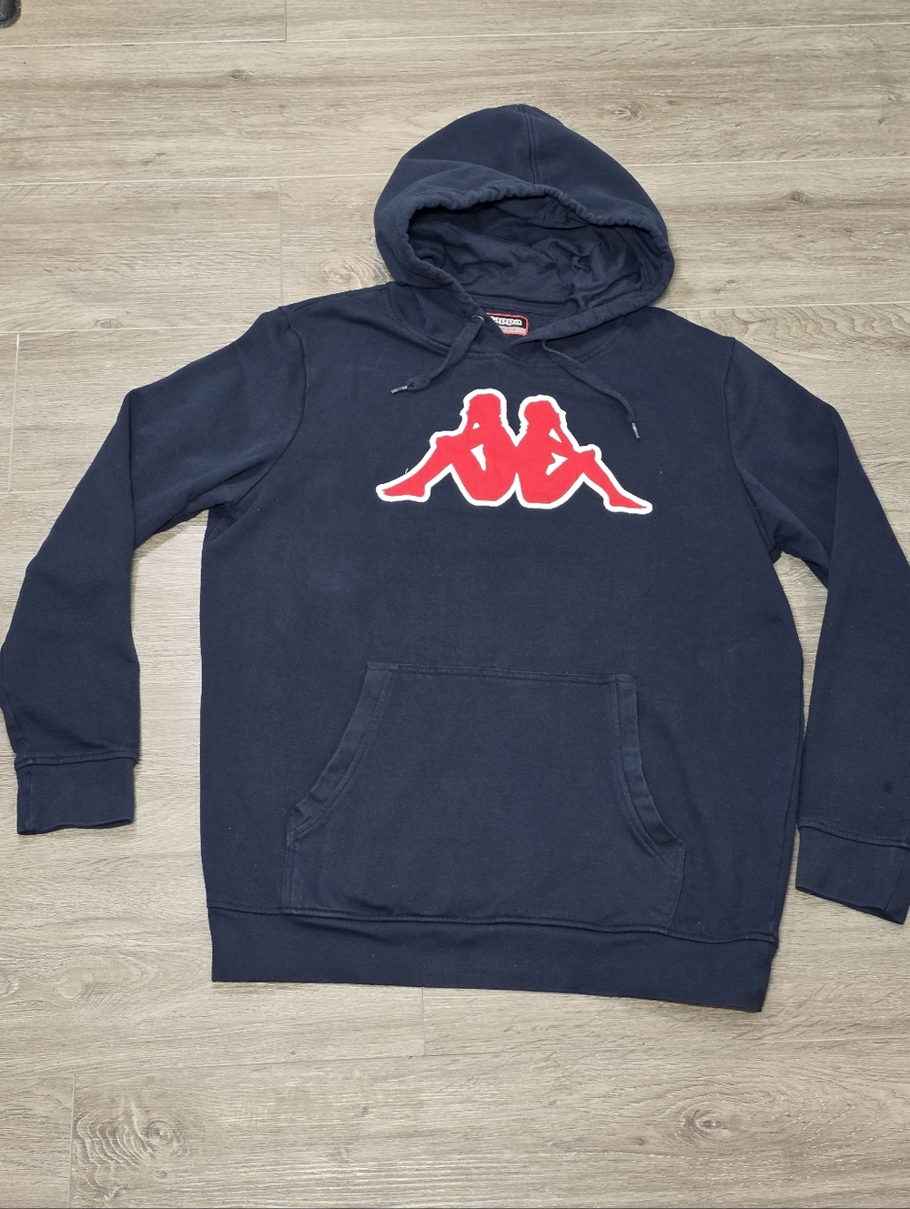 KAPPA Hoodie Pullover Mens Sz L Omini Logo Red Unisex